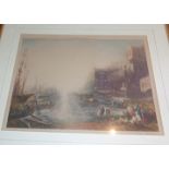 John Cother WEBB (1855-1927) mezzotint view of Venice, signed in pencil lower right, 14" x 18.5"