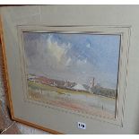 Pair of watercolours of English town scenes by Arnold DE SOET (b. 1900), signed lower left