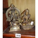 Two Tibetan bronze buddhas