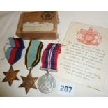 RAF WW2 Casualty medal group to F.O. R.E. Chater RAFVR. Air Crew Europe Star (Copy), 1939-45 Star