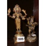 Two Tibetan Buddha bronze figures (one an erotic entwined pair)