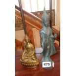 Two Tibetan bronze buddha figures