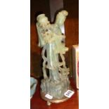 Antique Chinese carved soapstone figure of Guanyin
