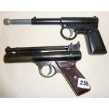 Webley Premier and Harrington's "The Gat" air pistols