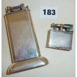 Dunhill silver-plated table lighter and a Parker Beacon silver-plated lighter