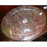 Polished variegated hardstone fossil platter