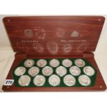 Perth Mint and Royal Australian Mint wood cased Sydney 2000 Olympic 16 silver coin collection