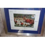 Framed and signed colour photo of the 2003 England Rugby World Cup Winners