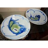 Two Chinese porcelain 'fish' plates (A/F)