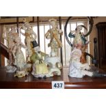 Seven assorted Continental porcelain figures