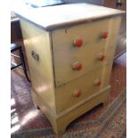 19th c. pine commode on bracket feet with carrying handles