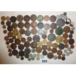 Good lot of old coins, tokens, medallions etc., some silver, mainly Georgian and Victorian