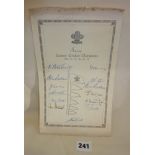 1950s Surrey County Cricket Champions signed document, 1952-1957