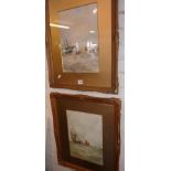 Aubrey Ramus (1900-1930) pair of marine watercolours in gilt frames, signed and dated 1919 (19" x