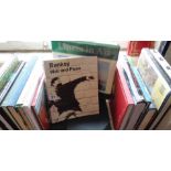 Shelf of assorted books, inc. 1st Edition of "Banksy - Wall and Piece", two Country Life books by