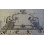 Decorative painted metal wall coat rack