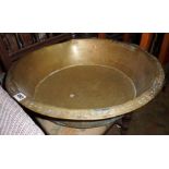 Large old Middle Eastern brass cooking vessel