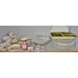 TG Green white platter, a slipware dish and other china