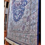 Modern Keshan rug on blue ground, 2.00m x 1.40m