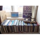 Good shelf of books on submarines, naval and sailing biographies, inc. 1st Editions, etc.