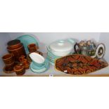 Hornsea pottery storage jar and tea cups, Poole Pottery dinner service, etc.