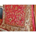 Modern Keshan carpet on red ground, size 2.30m x 1.60m