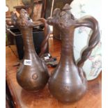 Pair of Chanakkale pottery ewers (one A/F)