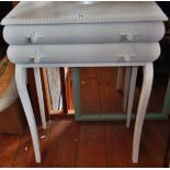 Painted two-drawer side table