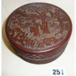 19th c. Chinese finely carved Cinnabar box
