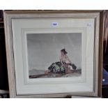 Small William RUSSELL FLINT colour print of a seated lady, signed and stamped