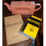 A Price Kensington 'Brick Co' teapot and two old books on brick work