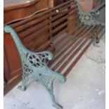 Garden bench with cast iron ends