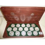 Perth Mint and Royal Australian Mint wood cased Sydney 2000 Olympic 16 silver coin collection