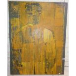 Arlie PANTING (1914-1994): Large abstract oil on canvas of a stylised Eastern male figure in