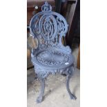 Victorian cast iron garden chair, possibly Coalbrookdale