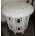 Painted Moorish folding circular occasional table