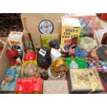 Great lot of 1960s and 1970s toys and novelty items, some still in boxes. Wibbly & Wobbly Walkers,