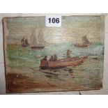 Small 19th century marine oil on canvas