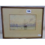 Small marine watercolour by Claude HULKE