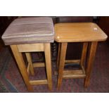 Pair of pine stools