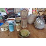 Studio Pottery - a Leach pottery, St. Ives stoneware lidded casserole, a Dorothy Gorst reduced