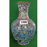 Chinese Cloisonné vase (A/F), 19cms high