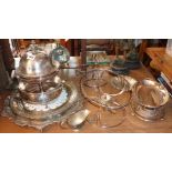 Large quantity of silver plate, trays, tureens etc