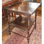 Edwardian inlaid rosewood side table with under tier