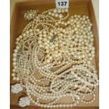 Vintage faux pearl necklaces and other pearl jewellery