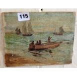 Small 19th century marine oil on canvas