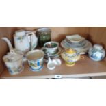 Shelf of assorted china