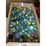 Box of glass marbles