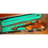 Vintage Violin and Bow, in case