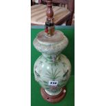 Oriental moulded celadon lamp base